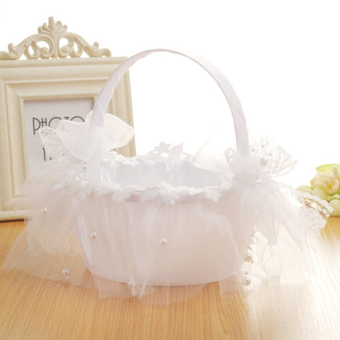 Cestini di fiori da sposa Cestino da sposa con diamanti in pizzo, Wedding Flower Baskets
