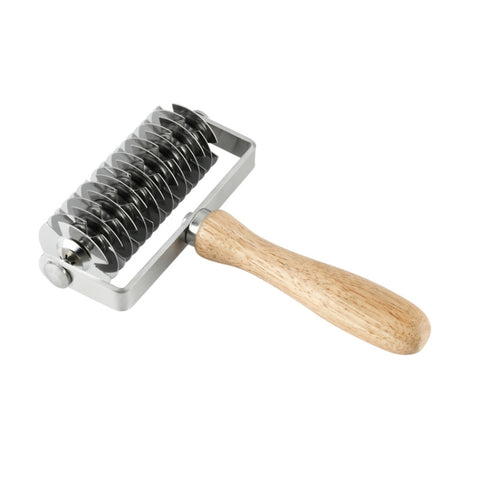 Utensile da forno Manico in legno in acciaio inossidabile Tagliapizza Rullo per dessert Piano cottura per pizza Coltello a rete, Pizza Cutter 1