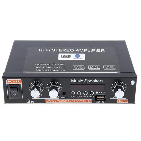 Amplificateur de puissance numérique intelligent G30 Amplificateur de puissance Bluetooth/USB/SD/FM intégré, colonne européenne