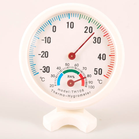 TH108 Mini igrometro rotondo per interni ed esterni, termometro per umidità, misuratore di temperatura, consegna a colori casuali, TH108
