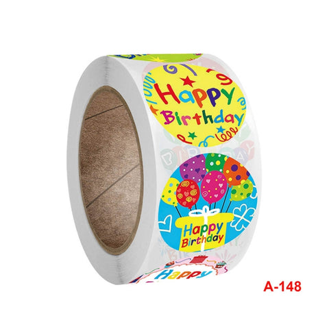 A-148 Adesivo rotondo da 10 pezzi Etichetta di buon compleanno Adesivo sigillante per regalo di festa, Dimensioni: 2,5 cm / 1 pollice, A-148 Sticker