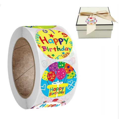 A-148 Adesivo rotondo da 10 pezzi Etichetta di buon compleanno Adesivo sigillante per regalo di festa, Dimensioni: 2,5 cm / 1 pollice, A-148 Sticker