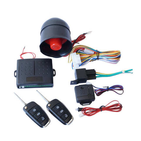 2 ensembles universels de suono et de lumière d'alarme pour auto 12V, système d'alarme pour véhicule, télécommande avec clé professionnelle, alarme sonore et lumineuse de voiture