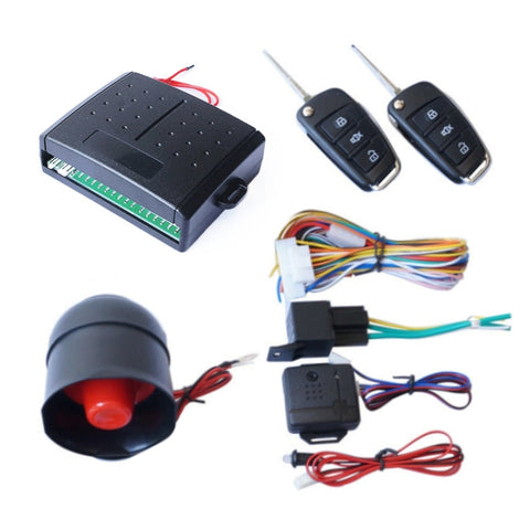 2 ensembles universels de suono et de lumière d'alarme pour auto 12V, système d'alarme pour véhicule, télécommande avec clé professionnelle, alarme sonore et lumineuse de voiture