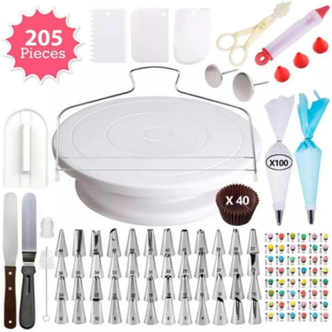 Ensemble de piatti girevoli pour décorer la tourte 205 en 1. Ustensiles de cuisine pour décorer la tourte, 205 pièces/ensemble