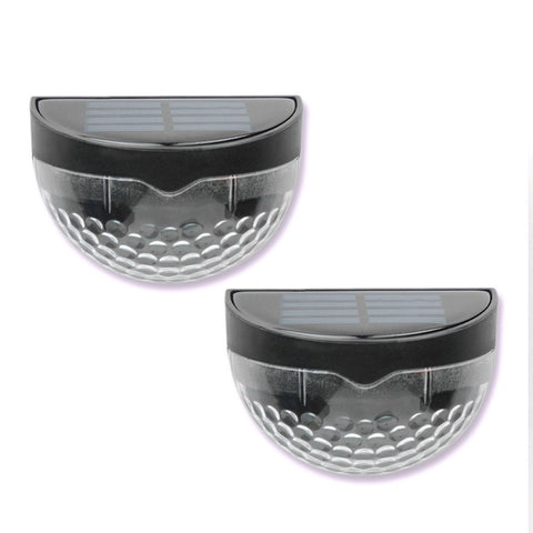 2 pezzi LED applique da parete solare per esterni recinzione semicircolare da giardino luce da giardino