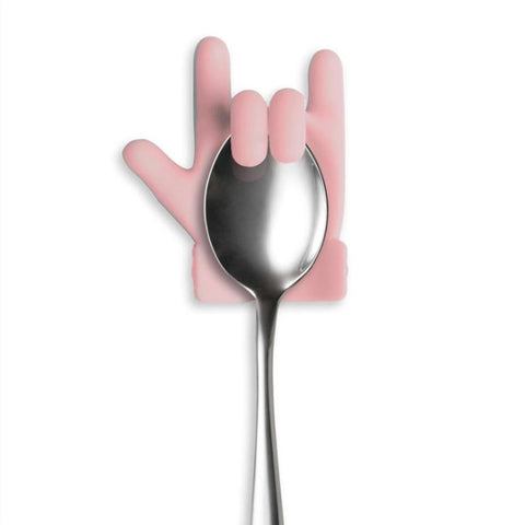 Porta cucchiaini da tè a forma di dito mignolo da 2 pezzi ， Consegna a colori casuali, Teaspoon Holder