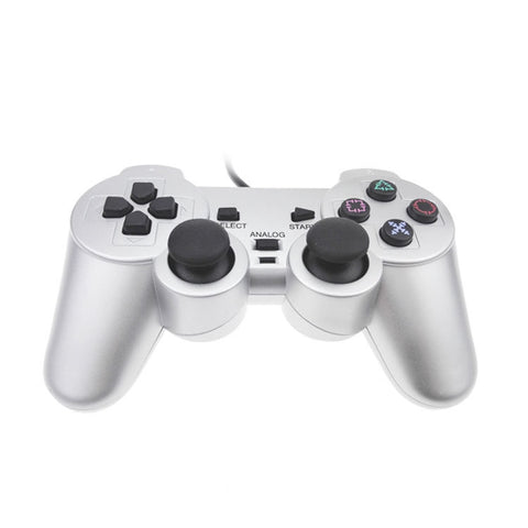 Gamepad cablato Dual Motor Vibration Silver Fuel Injection Gamepad adatto per PS2, For PS2