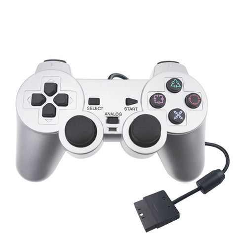 Gamepad cablato Dual Motor Vibration Silver Fuel Injection Gamepad adatto per PS2, For PS2