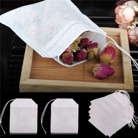 Bustine di tè profumate da 100 pezzi/lotto con carta da filtro sigillante, dimensioni: 5,5 x 7 cm, Teabags