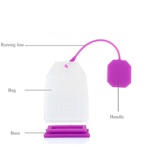 3 PCS Bustine di tè in silicone per uso alimentare Colini da tè in stile colorato Filtri per infusori per tè alle erbe Filtri Strumenti per tè profumati Consegna colore casuale, Silicone Tea Bags