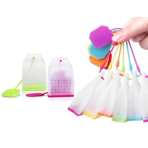 3 PCS Bustine di tè in silicone per uso alimentare Colini da tè in stile colorato Filtri per infusori per tè alle erbe Filtri Strumenti per tè profumati Consegna colore casuale, Silicone Tea Bags