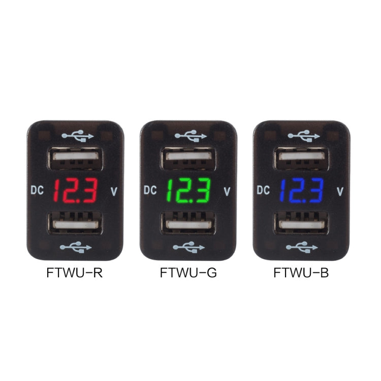 Car Charger Original Hole Non-Destructive Modification Of Dual Usb Car Charger With Line Suitable For Toyota, FTWU Red Light, FTWU Green Light          ...