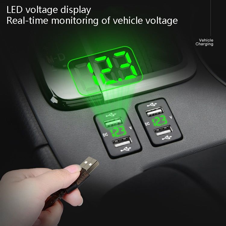 Car Charger Original Hole Non-Destructive Modification Of Dual Usb Car Charger With Line Suitable For Toyota, FTWU Red Light, FTWU Green Light          ...