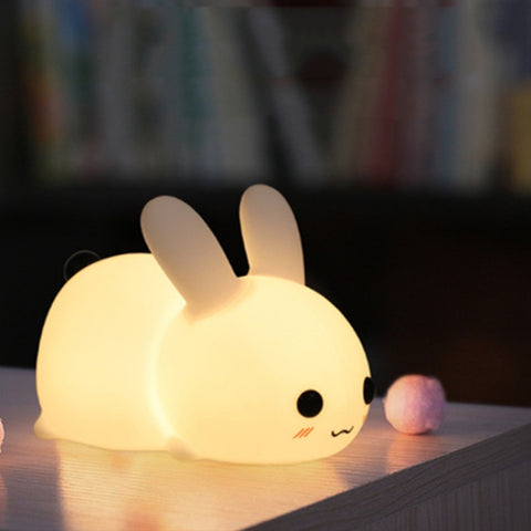 Luce notturna a LED per conigli in silicone Ricarica USB Dual-Tone Light Pat Light