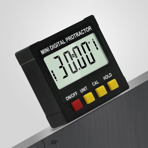 Inclinometro con display digitale elettronico Goniometro di livello inclinato Righello angolare magnetico a quattro lati, Magnetic Angle Ruler