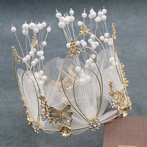 Fata libellula fata torta decorazione corona nuziale cottura ornamenti di compleanno, Crown Cake Decoration