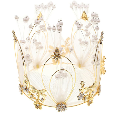 Fata libellula fata torta decorazione corona nuziale cottura ornamenti di compleanno, Crown Cake Decoration