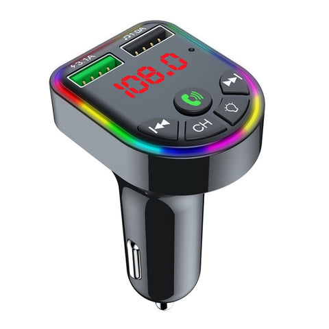 F5 Transmetteur FM pour lecteur musical automatique MP3 vivavoce Bluetooth Atmosfera colorata Luce, F5
