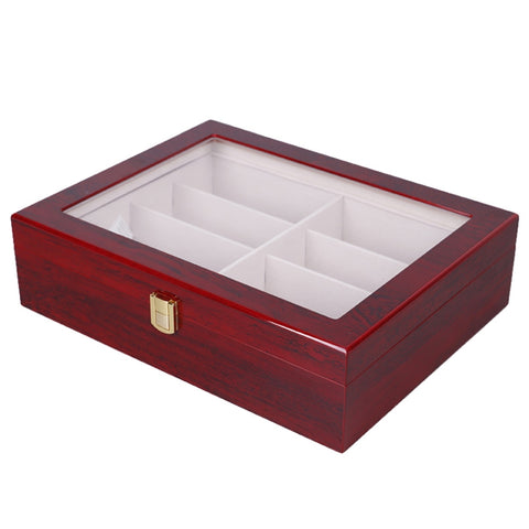 Custodia per occhiali a 8 bit con vernice al forno Scatola di legno esterna per occhiali da sole di fascia alta, Size: 34.5x26.5x9 cm