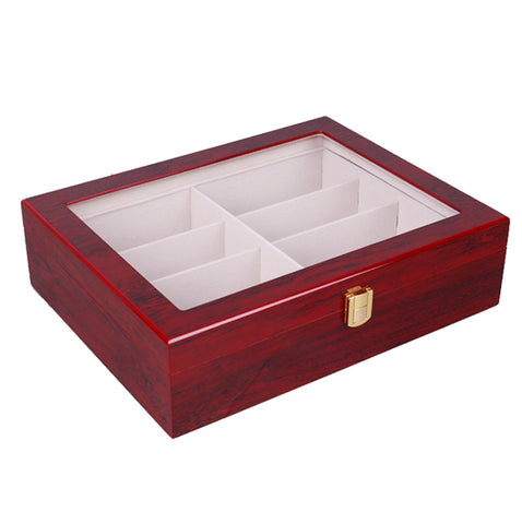 Custodia per occhiali a 8 bit con vernice al forno Scatola di legno esterna per occhiali da sole di fascia alta, Size: 34.5x26.5x9 cm