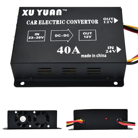 Convertisseur abaisseur XUYUAN 480W de 24V à 12V 40A Convertisseur Buck d'alimentation CC pour véhicule automobile, 480W 24V à 12V