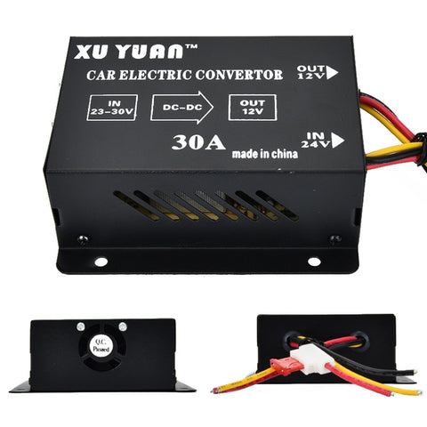 Convertisseur abaisseur XUYUAN 380W de 24V à 12V 30A Convertisseur Buck d'alimentation CC pour véhicule automobile, 380W 24V à 12V