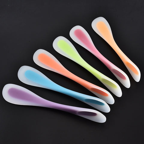 3 pièces multifonctions à double spatule en silicone à double manche, instrument de cuisine en coton translucide, couleur décontractée
