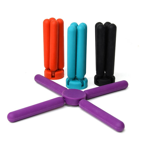 3 pezzi tovaglietta pieghevole a forma di croce da cucina tappetino isolante en silicone addensato sottobicchiere, consegna colore casuale, livraison de couleur aléatoire