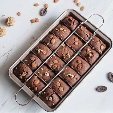 Brownie Pan Torta Stampo Quadrato Pane Cottura Spessa Fondo Solido Teglia Antiaderente, Cake Mold
