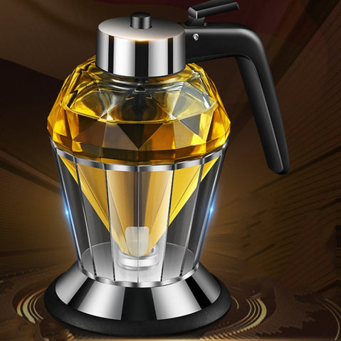 Latte d'huile diamantée Bouteille d'huile d'aceto antipolvere en verre Bouteille de condiment pour la cuisine multi-usage avec un clic, Diamond Oil Can