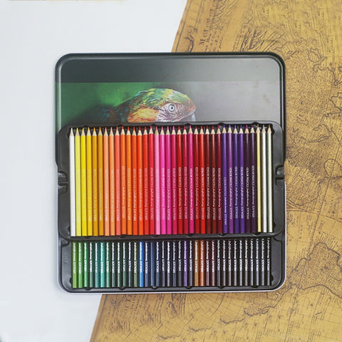 Matite colorate per disegno oleoso in scatola di latta da 72 colori, 72-Color Pencils