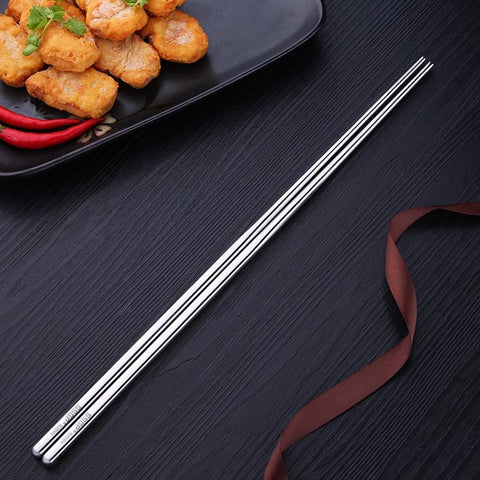 SSGP 3 Paia di Bacchette Estese Bacchette Lunghe Antiscivolo Antiscottatura in Acciaio Inossidabile Bacchette per Tagliatelle Bacchette per Pentola Calda, 36cm