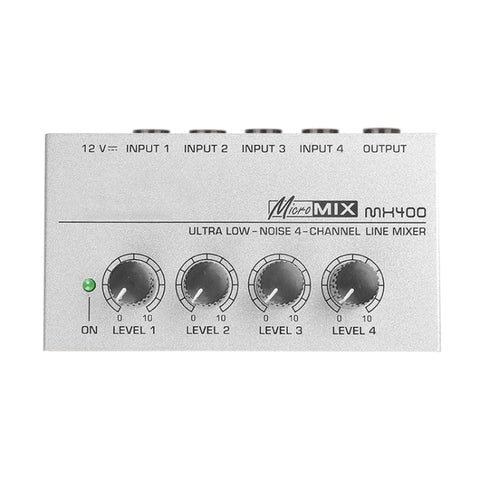 Mini mélangeur audio karaoké, amplificateur de message audio pour micro mono ligne à 4 canaux pour famille KTV