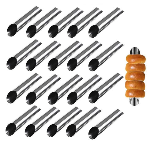 20 pièces obliquo a doppia testa in acciaio inossidabile grand tubo a spirale strumento per croissant stampo per croissant antiaderente, 20 PCS Croissant Tool