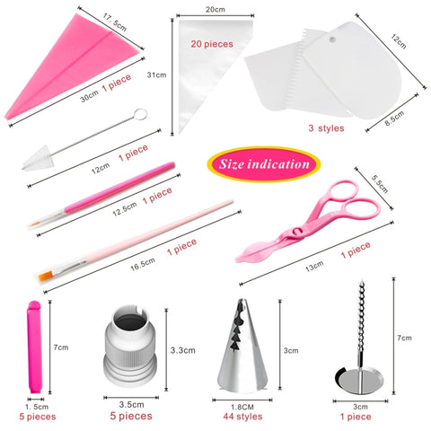 83 en 1 ensemble d'instruments pour la cuisine en boule pour la décoration de la tarte, ustensiles pour colorer les verres et les pâtisseries, 83 pièces/ensemble