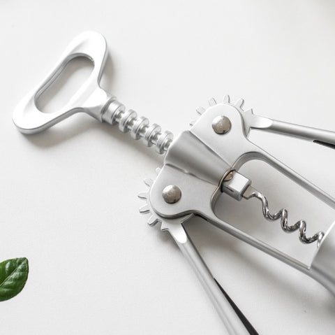 Apribottiglie manuale multifunzionale en lega di zinco per vino da cucina, alliage de zinc argent
