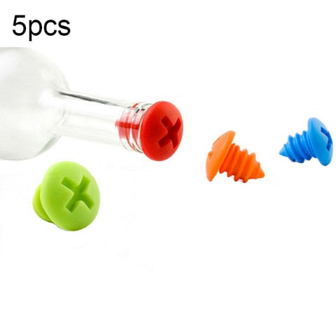 Tappo pour bouteilles en silicone pour la conservation du vin rouge en forme de vite pour 10 pièces, forme de vis