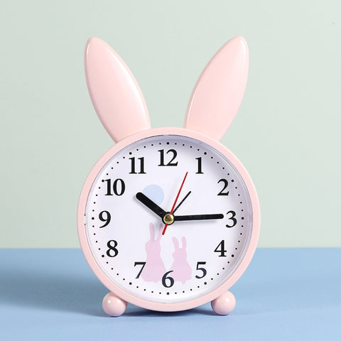 2 PCS Semplice Cartone Animato Coniglio Sveglia Ornamenti Decorazione Camera Da Letto Comodino Muto Spazzare Piccola Sveglia, Colore E Stile Consegna Casuale, Rabbit Alarm Clock