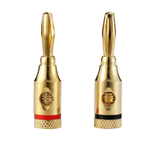 20 pezzi 4 mm placcato in oro con testa a banana presa audio connettore per cavo dell'altoparlante