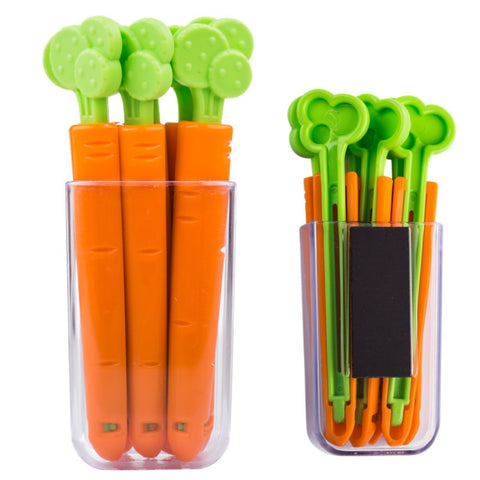 5 jeux de clips de tenue pour sacs alimentaires avec clip de tenue pour carottes avec scatola magnétique, Clip d'étanchéité pour carottes