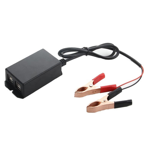 2 pièces 12/24 V 4 piles pour téléphone portable avec interface USB, chargeur de téléphone
