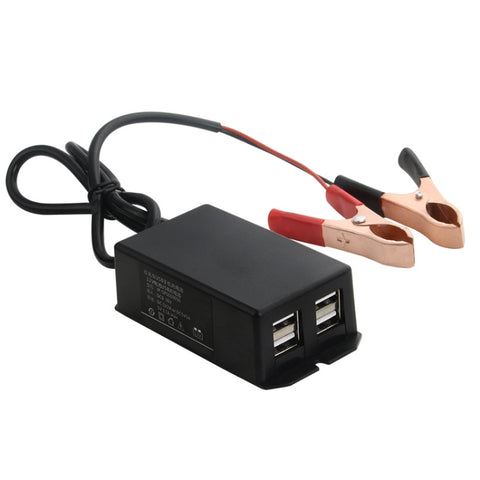 2 pièces 12/24 V 4 piles pour téléphone portable avec interface USB, chargeur de téléphone
