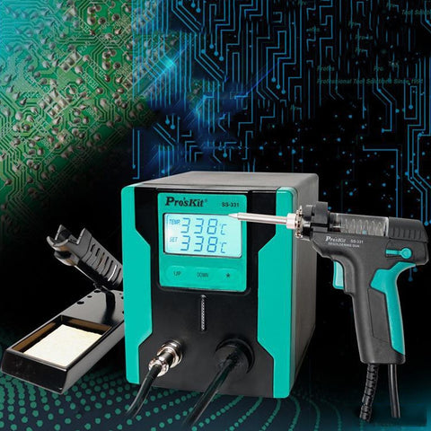 ProsKit SS-331H Dispositivo di aspirazione della latta di calore elettrico Dispositivo di dissaldatura della pompa di aspirazione completamente automatico, spina americana