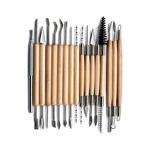 30 in 1 strumenti di argilla in ceramica di legno Strumenti di scultura in argilla multifunzione, Sculpture Tools