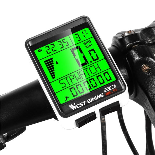 WEST BIKING Misuratore di codice wireless per mountain bike Tachimetro impermeabile multifunzionale a grande schermo, Large-Screen