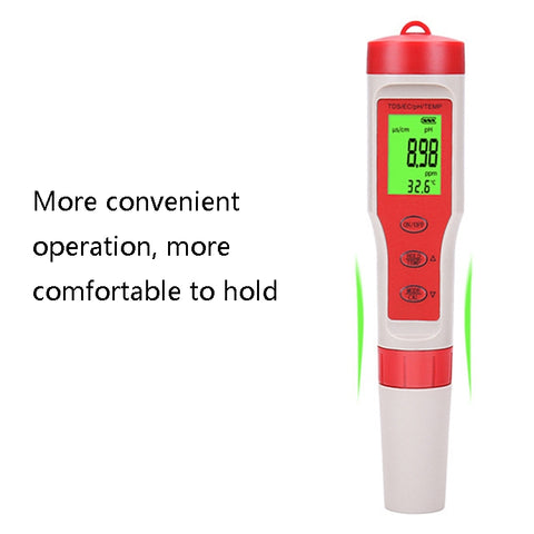Testeur portable 4 en 1 PH/TDS/EC/TEMP, testeur multifonctionnel pour la qualité de l'eau, stylo de Test 4 en 1