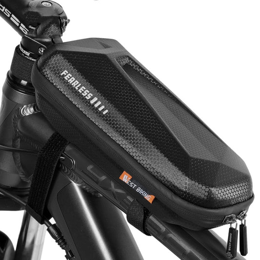 West Biking Borsa anteriore per bicicletta con guscio rigido in EVA Mountain Road Bike Borsa per trave anteriore Equipaggiamento per l'equitazione, West Biking EVA Front Beam Bag