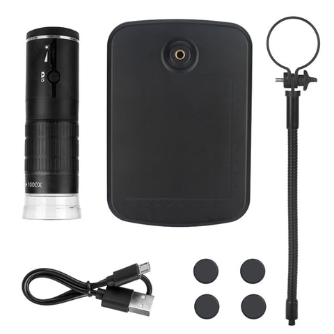 Lentille d'ingrandimento portable avec microscope électronique WIFI pour téléphone cellulaire numérique HD, 50X-1000X