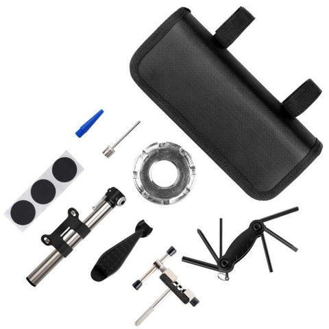 Kit de réparation pour vélo Ensemble de réparation pour vélo Mountain Road Outil pour pneumatique Pompe Équipement pour le guide
